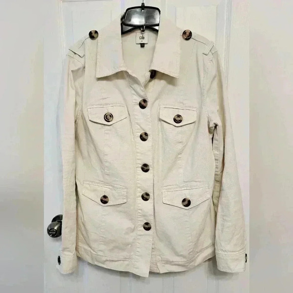 Cabi Kenya Jacket Women's Size Medium  Bone/Cream Coloured Utility Jacket - Picture 14 of 16